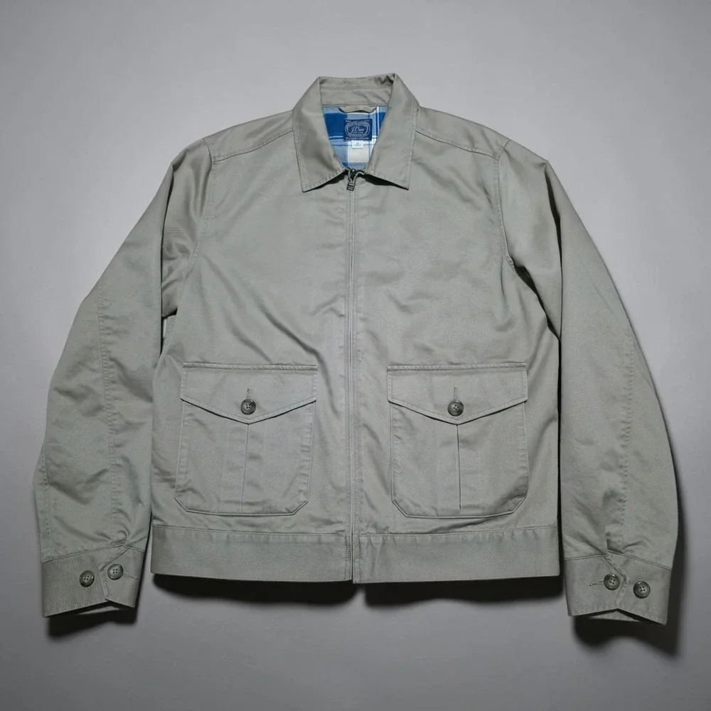 J Crew Flannel Lined Chino Work Harrington Jacket in Dusty Khaki Mens Medium